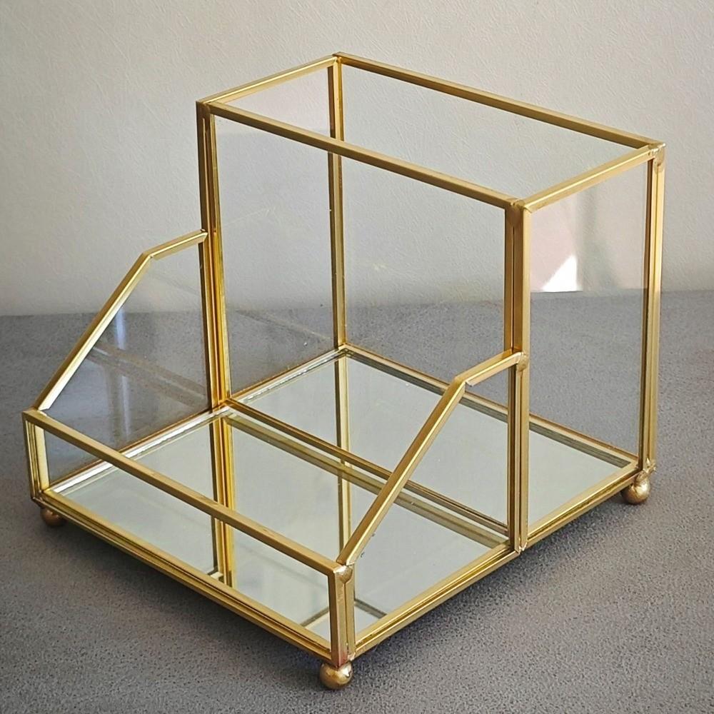 Golden Edge Business Card Holder Elegant Desk Organizer Creative Name Card Organizer Meetings
