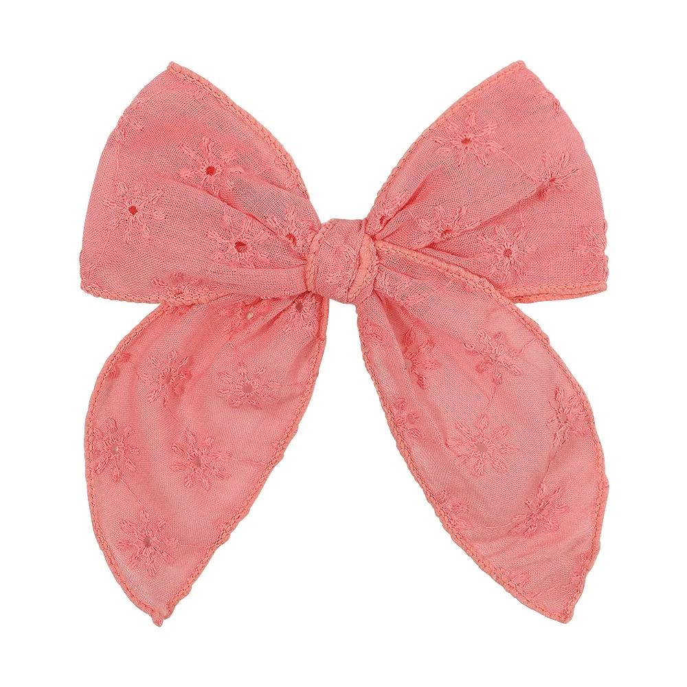 Elegant Floral Cotton Kids Bows Spring Butterfly Hair Clip Fashion Print Hair Barrette For Women Girls Sweet Hairpin Accessories