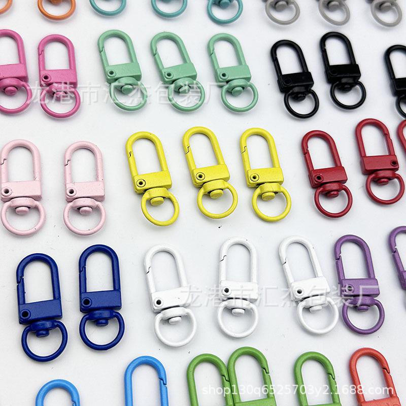 Colorful Zinc Alloy Door Buckle 3-Point Snap Hook for DIY Keychain and Jewelry Accessories
