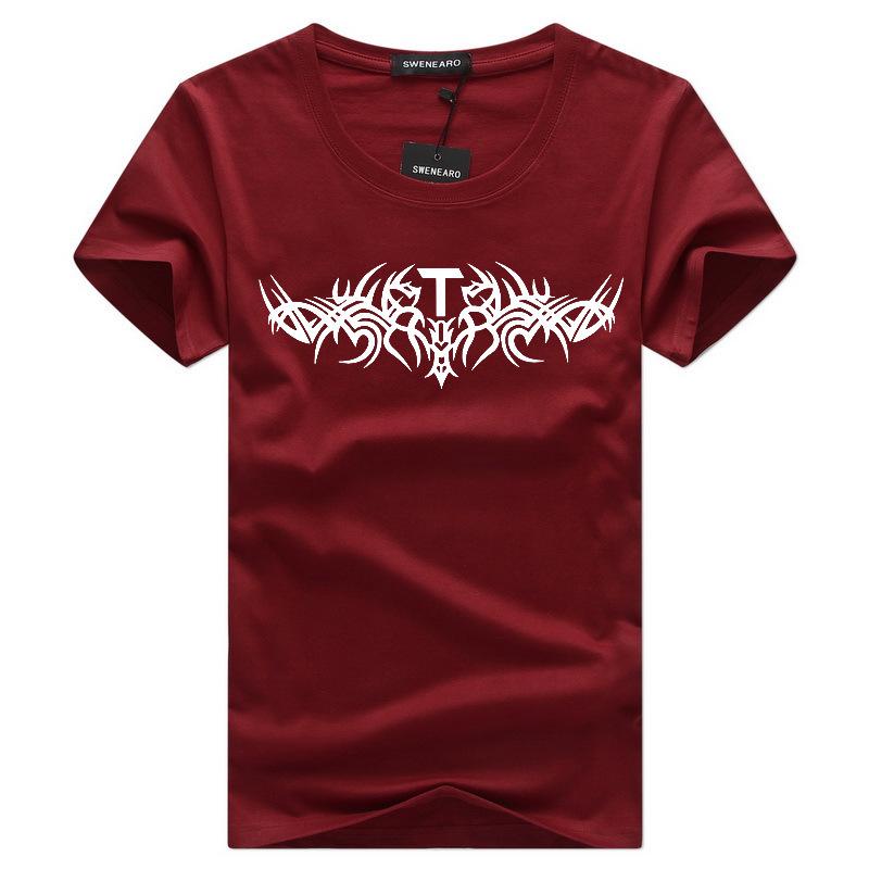 

Мужская футболка с принтом L вино красного