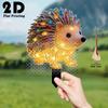 2D Flat Luminous Hedgehog Garden Decoration Ground Plug, Outdoor Courtyard Garden Lawn Decoration Ornament, Garden and Flower Bed Decoration Pile