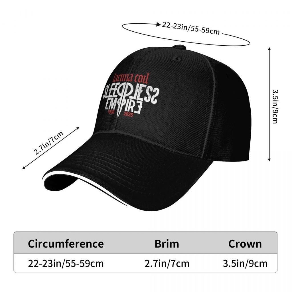 Baseball Caps Lacuna Coil Sleepless Empire Tour 2025 Trending Graphic Men Women Sport Summer Hats