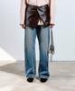 Kueoumeon Relaxed Damaged Washed Jeans (Washed Blue)