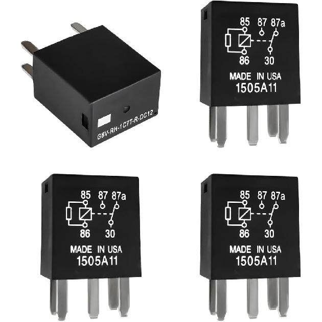 Wevdn 2 PCS Power Relay, 5 Pins G8V-RH-1C7T-R-DC12 Car AC Relay Plug Replacements, Multi Purpose Automotive Electromechanical Relay Heavy Duty