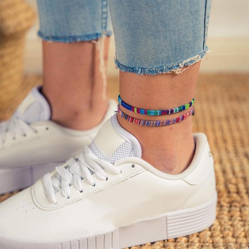 12Pieces Multicolor Bohemian Bracelet Collection Soft Fabric Artistic Wristband Jewelry For Stylish Individuals