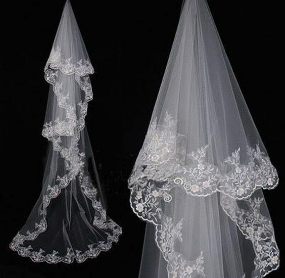 Elegant European & American Lace Bridal Veil - High-End Princess Wedding Veil