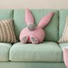 Easter Bunny Pillow Pink Bunny Cushion with Long Ears Fluffy Tail Cute