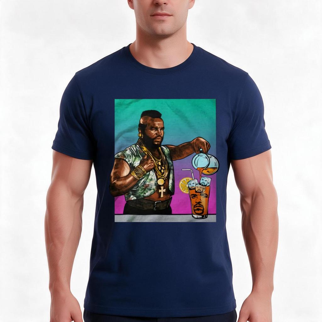 Mr T Drinking Iced Tea Ice Cube Ice Cube In Iced Tea Inspired Tshirt Summer Casual Cotton Tee Vintage Graphic Print