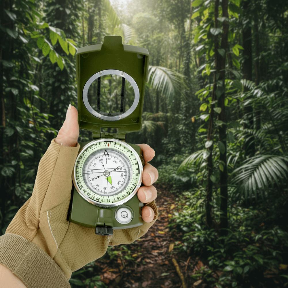 Portable Luminous Outdoor Compass Waterproof High Precision Survival Compass Mini Multi-Function Compass Exploration
