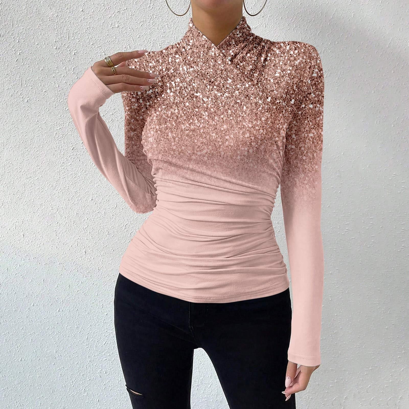 

Женская повседневная модная футболка с длинным рукавом и круглым вырезом, пуловер с принтом XL розовый