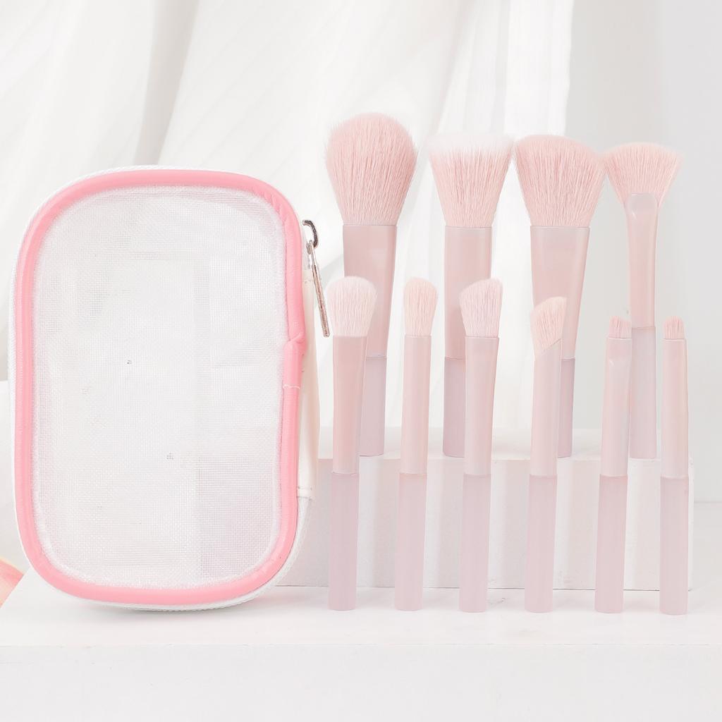 10pcs Mini Makeup Brush Set Powder Eyeshadow Foundation Blush Concealer Beauty Makeup Tools Brush Professional Supplies