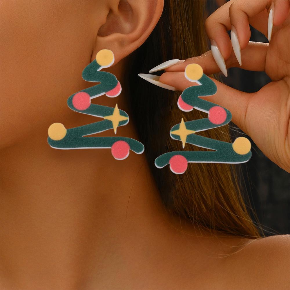 

Eco-friendly Acrylic Heart and Star Candy Color Earrings - European & American Fashion
