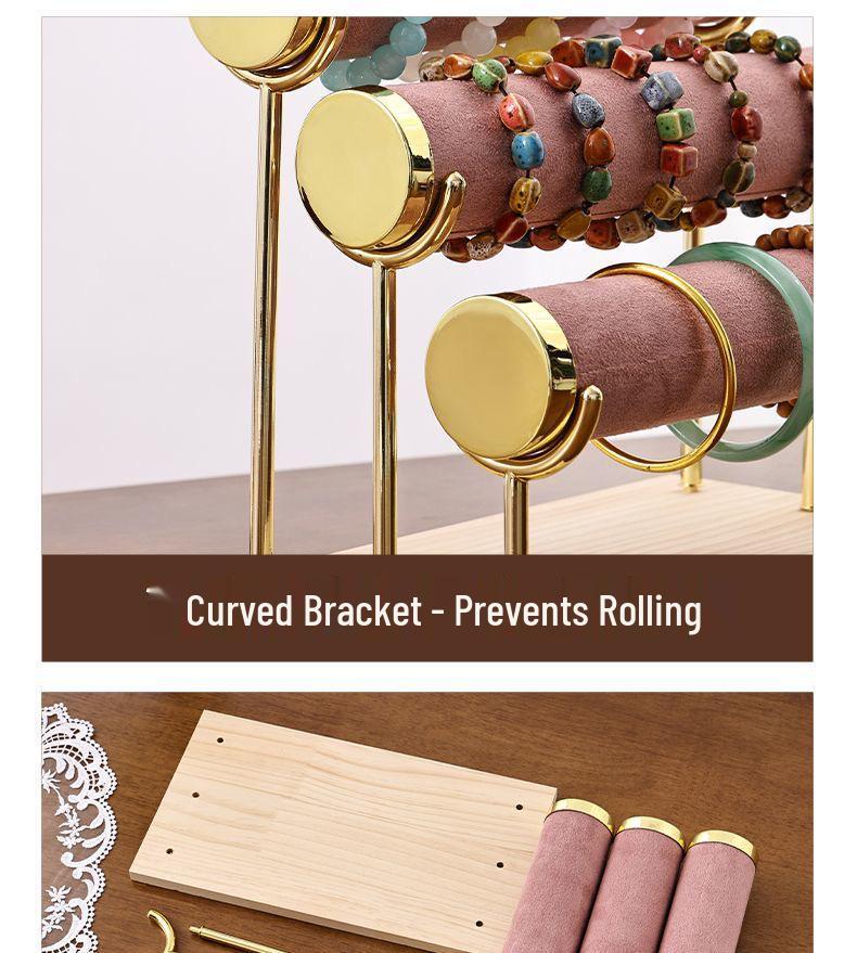 Premium Solid Wood Triple Layer Jewelry and Bracelet Display Stand