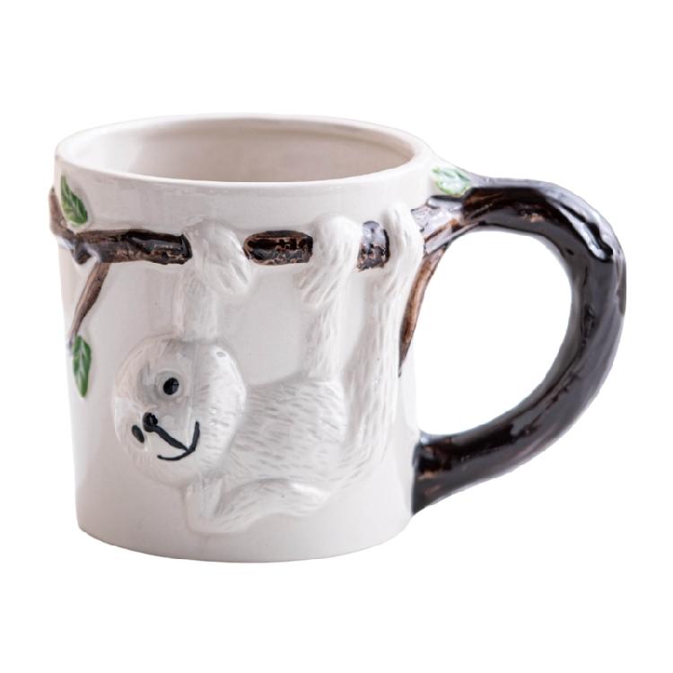 Delicate 3D Hand Painted Ceramic Mug Hand Painted Animal Ceramic Mug Convenient 3D Decoration for Kitchen and Cafe Use