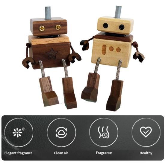 Car Air Fresheners Wooden Robot Figurine with Swinging Legs Car