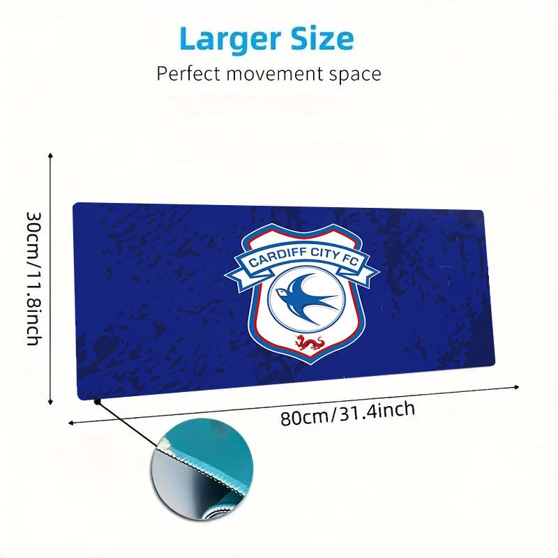 Cardiff City F.C Print Cushion Non-slip Laptop Tablet Big Mousepad XXL Mat Mini PC Playmat With Lock Edge