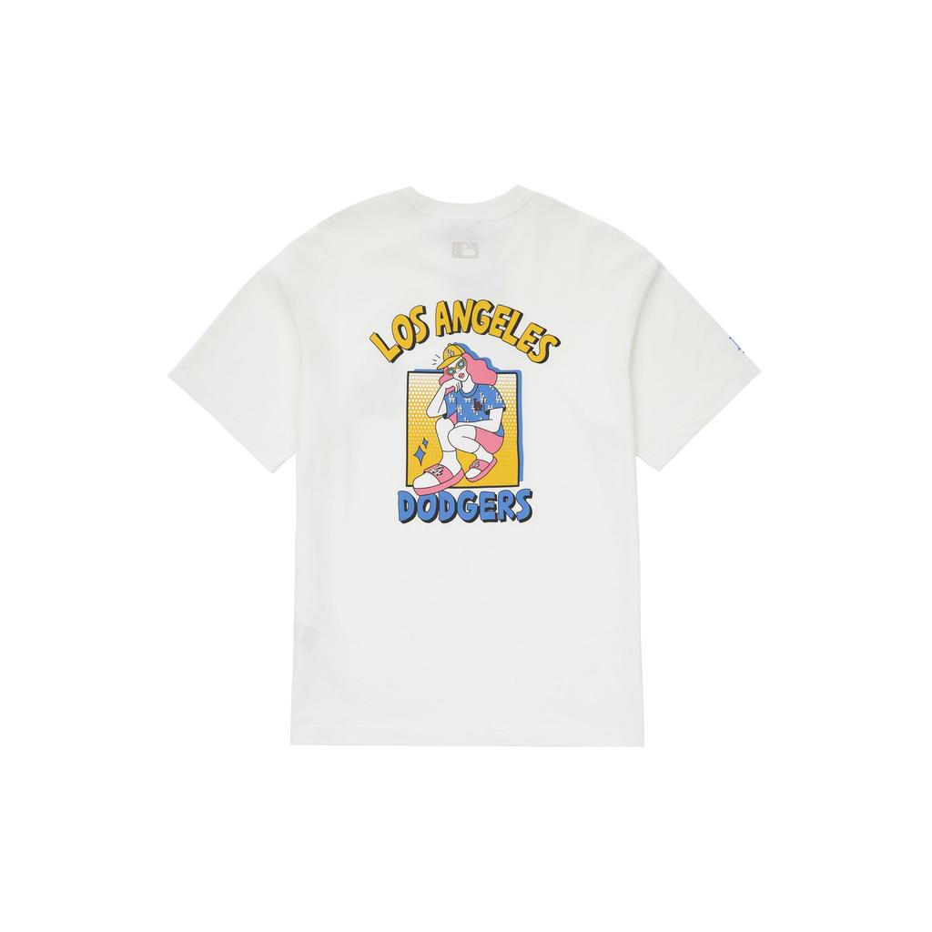 MLB T Shirts Unisex White Crew Neck Moderate Straight Fit 3ATSL0533-07IVS
