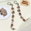 1Pc Cute Cartoon Capybara Transparent Plastic Mobile Phone Lanyard with Metal Buckle Kawaii Girl Backpack Pendant Keychain Charm