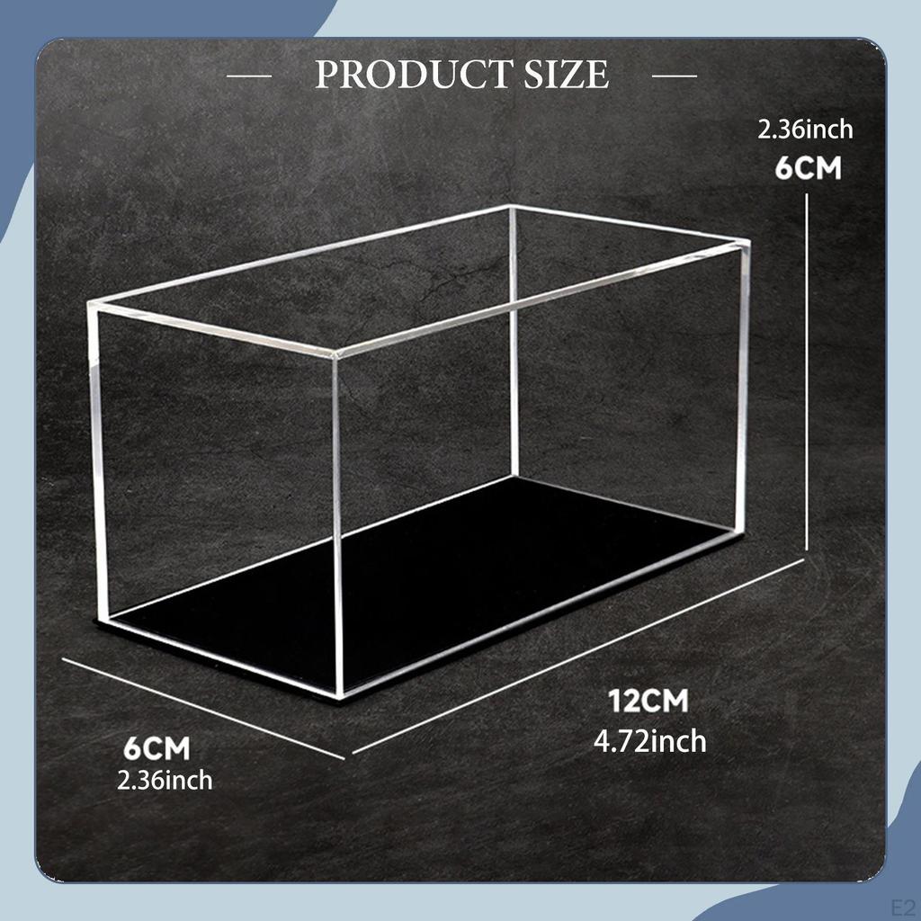 Vitrine de Acrílico para Exposição de Carros em Miniatura Modelo 1/32 com Caixa Preta Transparente para Veículos Figuras