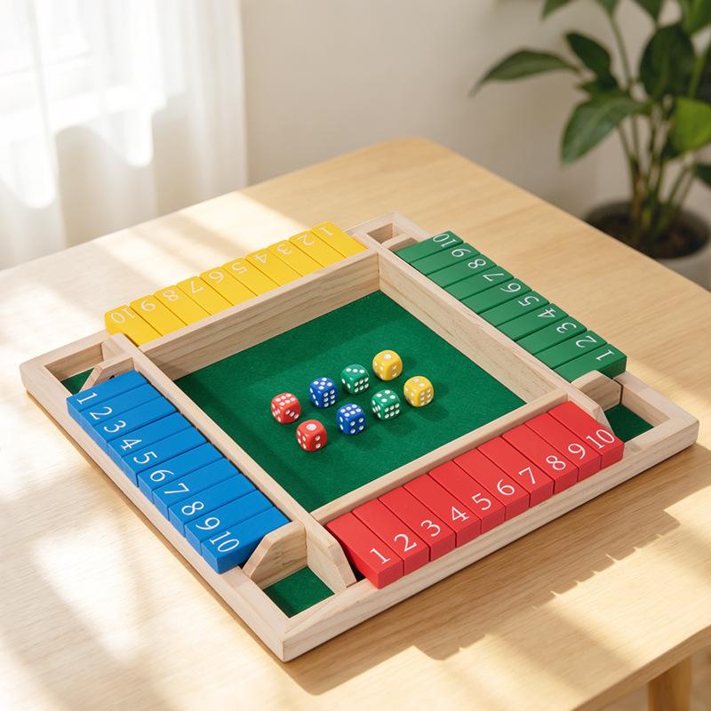 Jogo de Bebida de Cartas de Madeira Flip - Entretenimento para Festas e Brinquedo de Bar