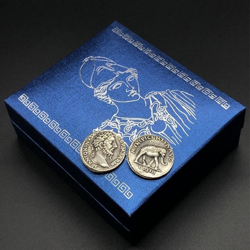 Copy Ancient Roman Emperor Augustus Silver Coin Roman Silver Coin Elephant Coin Collection