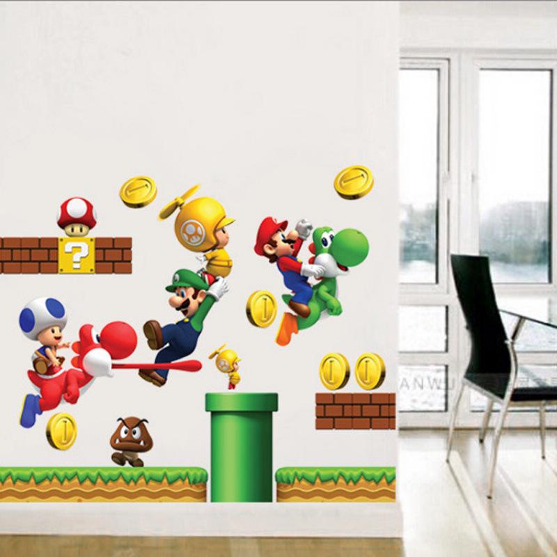 Super Mario Removable Wall Sticker - Creative Cartoon Decor for Bedroom/Sofa/Children s Room
