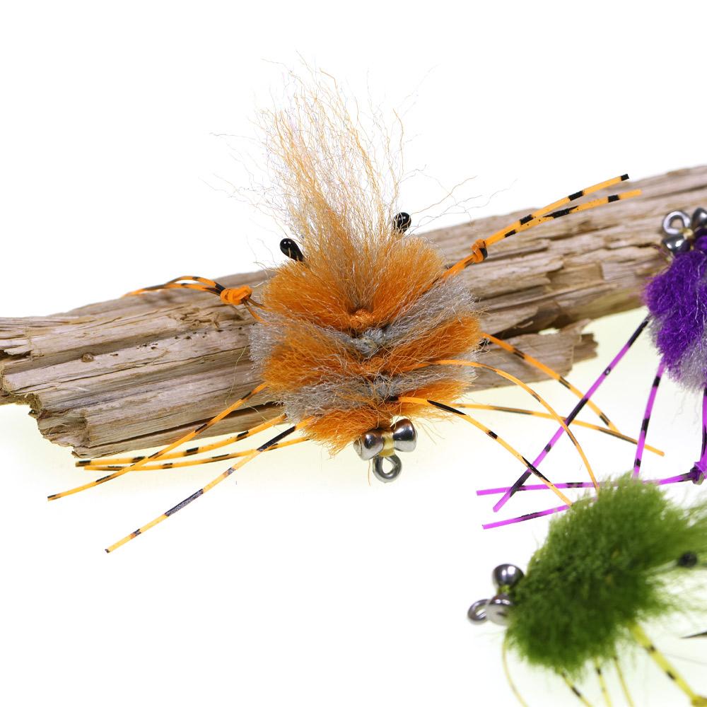 1PC/2PCS Weighted Saltwater Fishing Lure EP Crab Fly for Redfish, Striped Bass, Trout, Snook - Tungsten Eyes, UV Resin