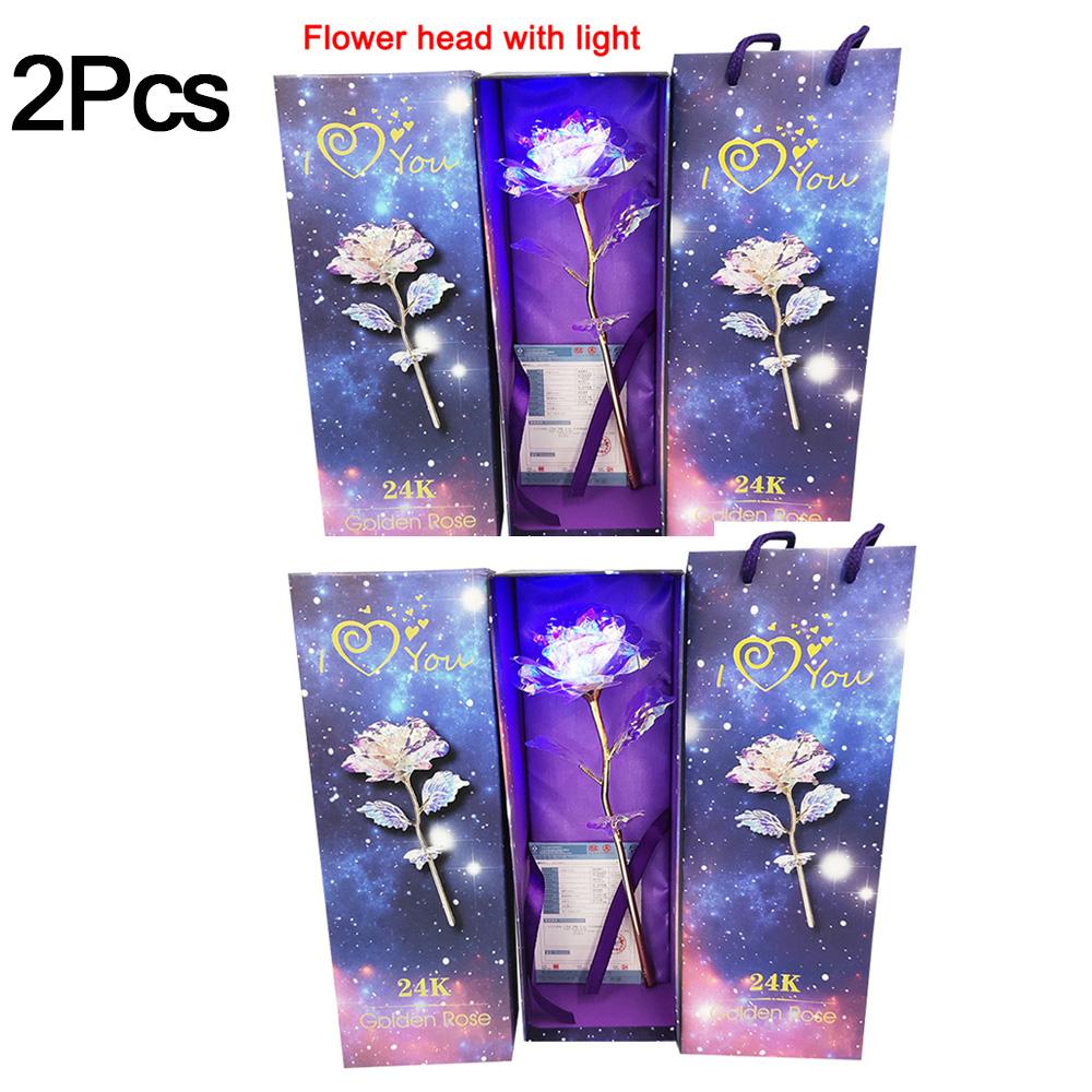 Gold Foil Plated Rose Flower 24K Dipped Decor With Stand Mothers Day Gift & Valentine's Day Gift Gold Flower with Gift Box