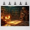 2D Magical Wizard Library Backdrop, Halloween & Witchcraft Photo Booth