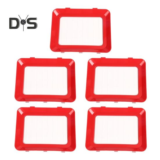 

5 шт. Креативний лоток для зберігання їжі, що складається в лотки для зберігання їжі з еластичною кришкою. Багатоцільовий контейнер для зберігання їжі, що зберігає свіжість їжі 5pcs червоний