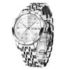 PINDOWS Men's Analog Quartz Watch with Day Date Display Stainless Steel Band Daily Life Water Resistance