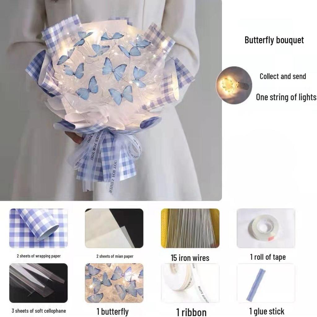 Valentine's Day DIY Simulation Butterfly Bouquet Kit - Handmade Gift with High-End Feel