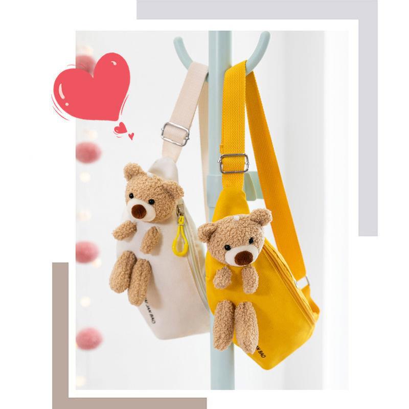 Canvas Bag Women's Cute Student Chest Bag Single Shoulder Crossbody Bag