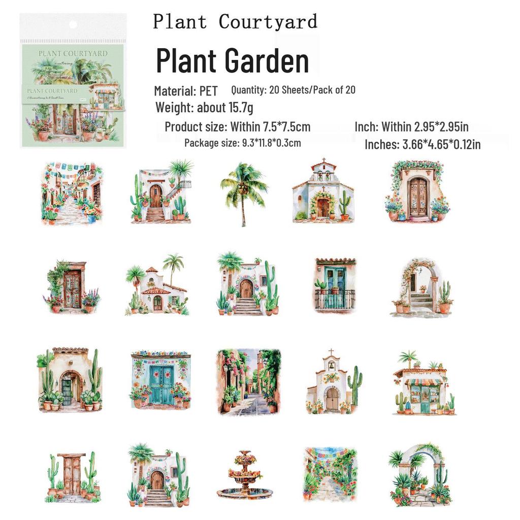 Retro Street Scene Journal Stickers - Gugu Forest Series (20 Sheets)