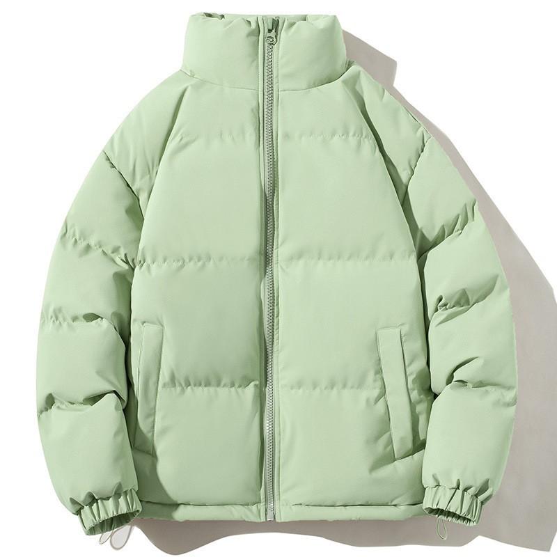 Unisex Thick Winter Cotton Puffer Jacket Oversized Stand Collar Casual Loose Fit Streetwear Coat
