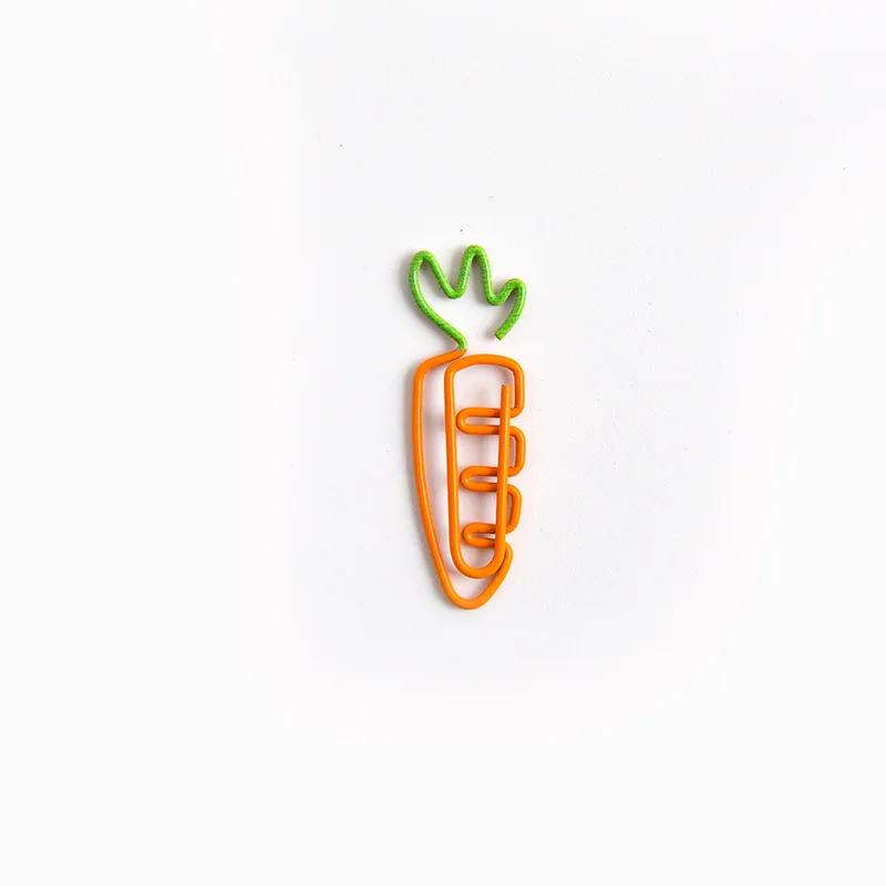 

4PCS/lot Lovely Paperclips Binder Clips Carrot Ice Cream Pea Turnip Shape Bookmark Ticket Holder Paper Clip School Stationery