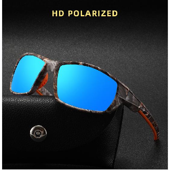 Sports polarized sunglasses, square frame camouflage cycling sunglasses