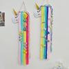 Unicorn Kids' Hairpin Storage Rack - Wall-Mounted Felt Animal Head for Children's Room Decor