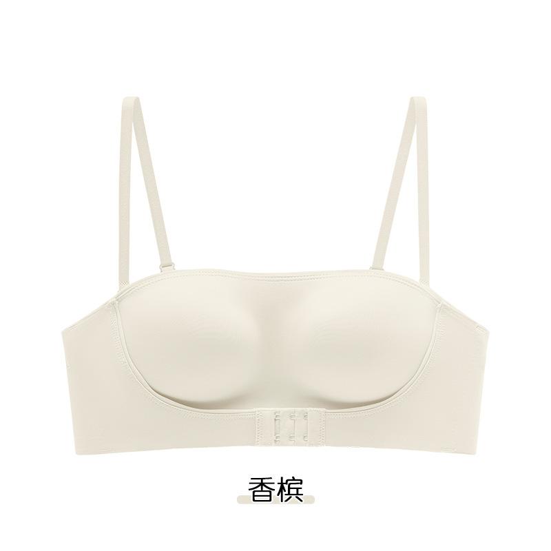 Original strapless underwear non-slip gathering small chest front buckle anti-sagging tube top anti-light bra