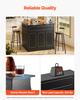 Home Bar Unit, L-Shaped Wine Bar Cabinet Table 4-Tier with Storage Shelves, Wine Glass Holder, 136 Kg Max Capacity, Wood Liquor Cabinet for Home,
