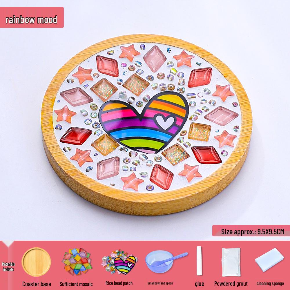 DIY Mosaic Coaster Kit: Creative Glass Sticker Craft for Kids & Adults