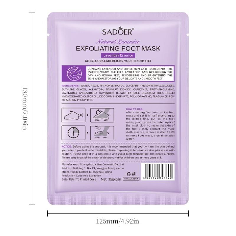 Lavender Foot Mask - Intense Moisturizing Treatment for Softening and Nourishing Dry Feet, Renewing Care
