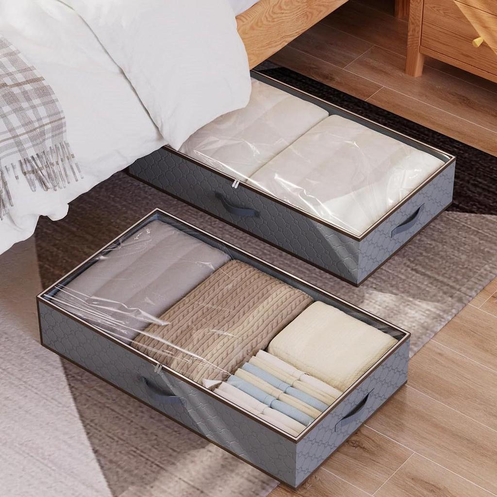 Foldable Dustproof Under-bed Storage Box for Clothes, Quilts, and Toys