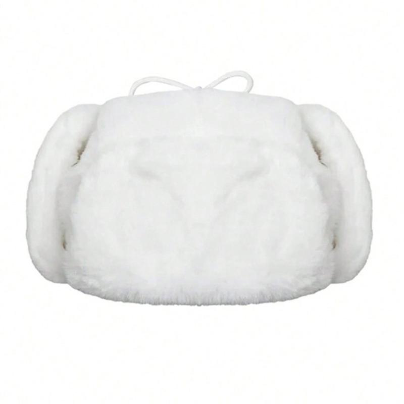 Winter Warm Ushanka Hat for Women Cute Plush Designs  Ushanka Hat with Adjustable Size and Lovely Cartoon Smile
