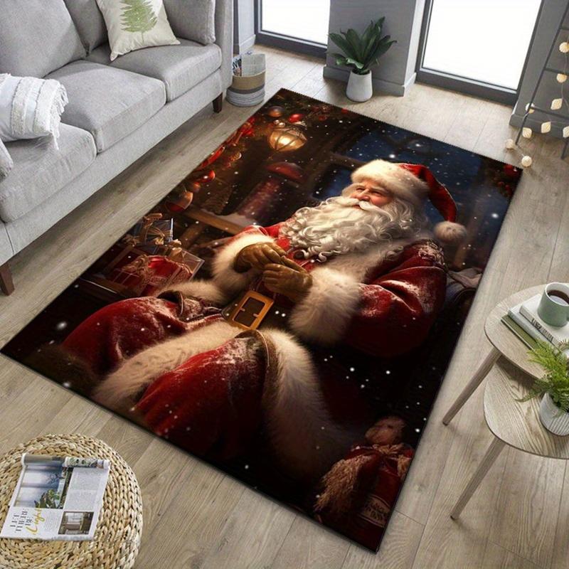

Santa Christmas Doormat - Non-Slip Soft Polyester, Festive Entry Mat for Living Room, Bedroom & Indoor Decor 50x80cm