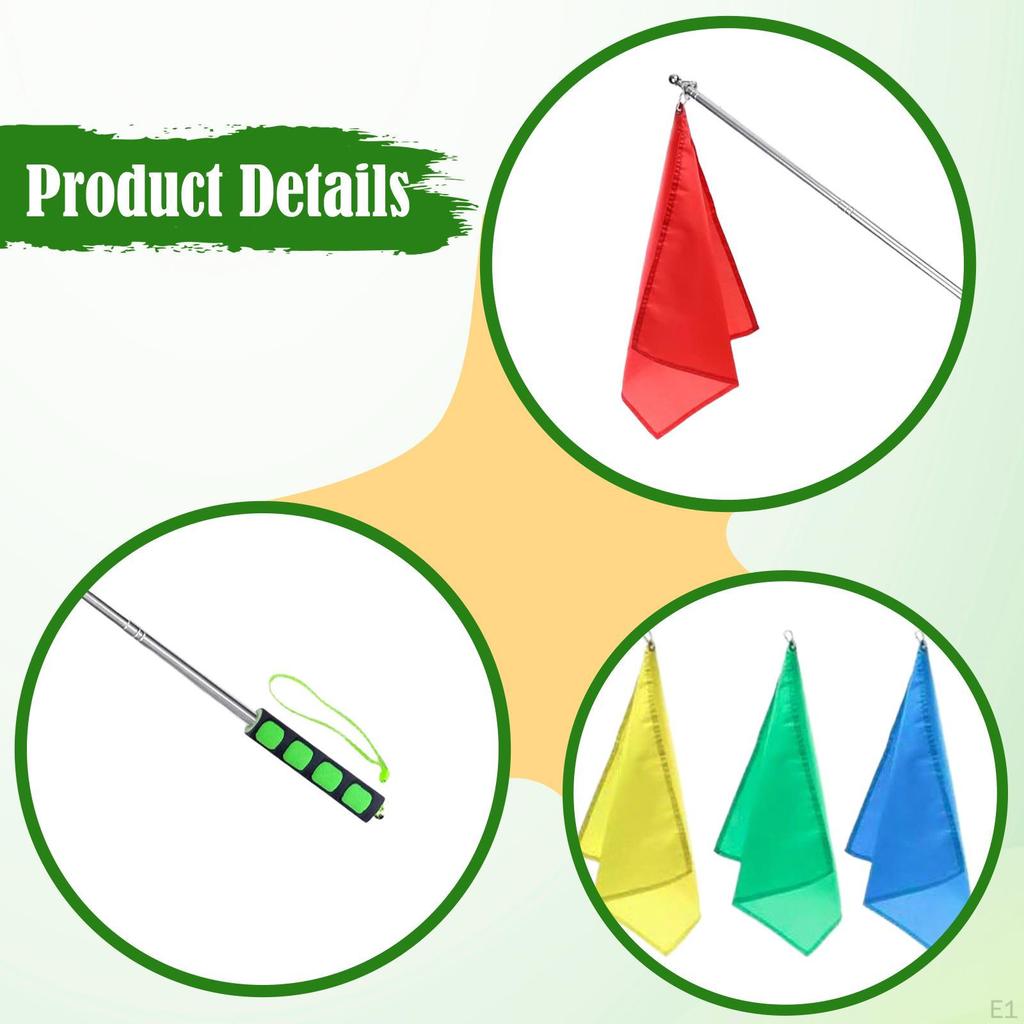 Equestrian Training Flag Flagpole Convenient Retractable Accessory High Visibility Lightweight with