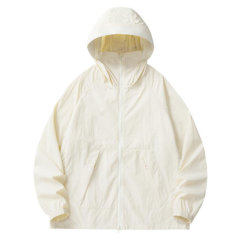 Spring Autumn Solid Loose Casual Sunscreen Coat Male Long Sleeve Simple All-match Hooded Cardigan Jacket Top Men