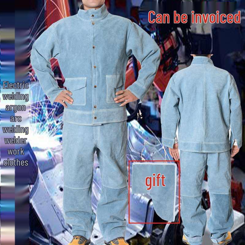 Svařovací bunda z hovězí kůže proti popálení: Ochranné pracovní oděvy z kůže a bavlny