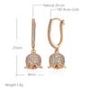 Voll glänzender natürlicher Zirkon, langer Tropfenohrring für Frauen, 585er Roségold, einzigartige Kristallblume, täglicher Vintage-Schmuck