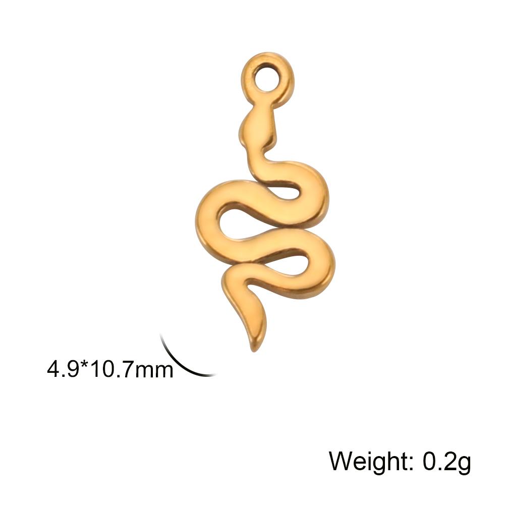 5pcs/lot Stainless Steel Snake Charms for Jewelry Making Gold DIY Pendant for Earring Necklace Bracelet